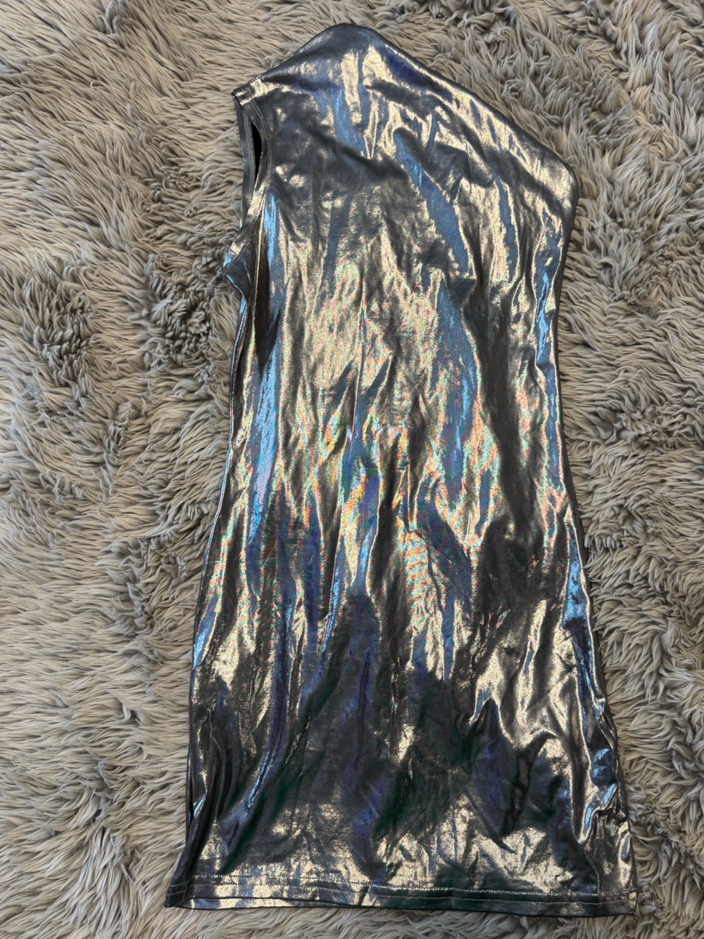 Holographic Silver Metallic Skirt